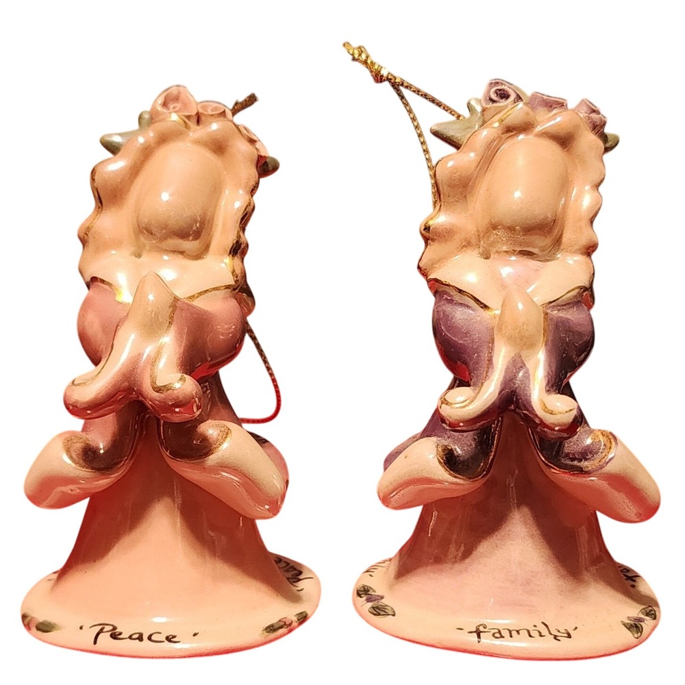 Heather Goldmine Angel Peace Family Figurine Ornament Set of 2
